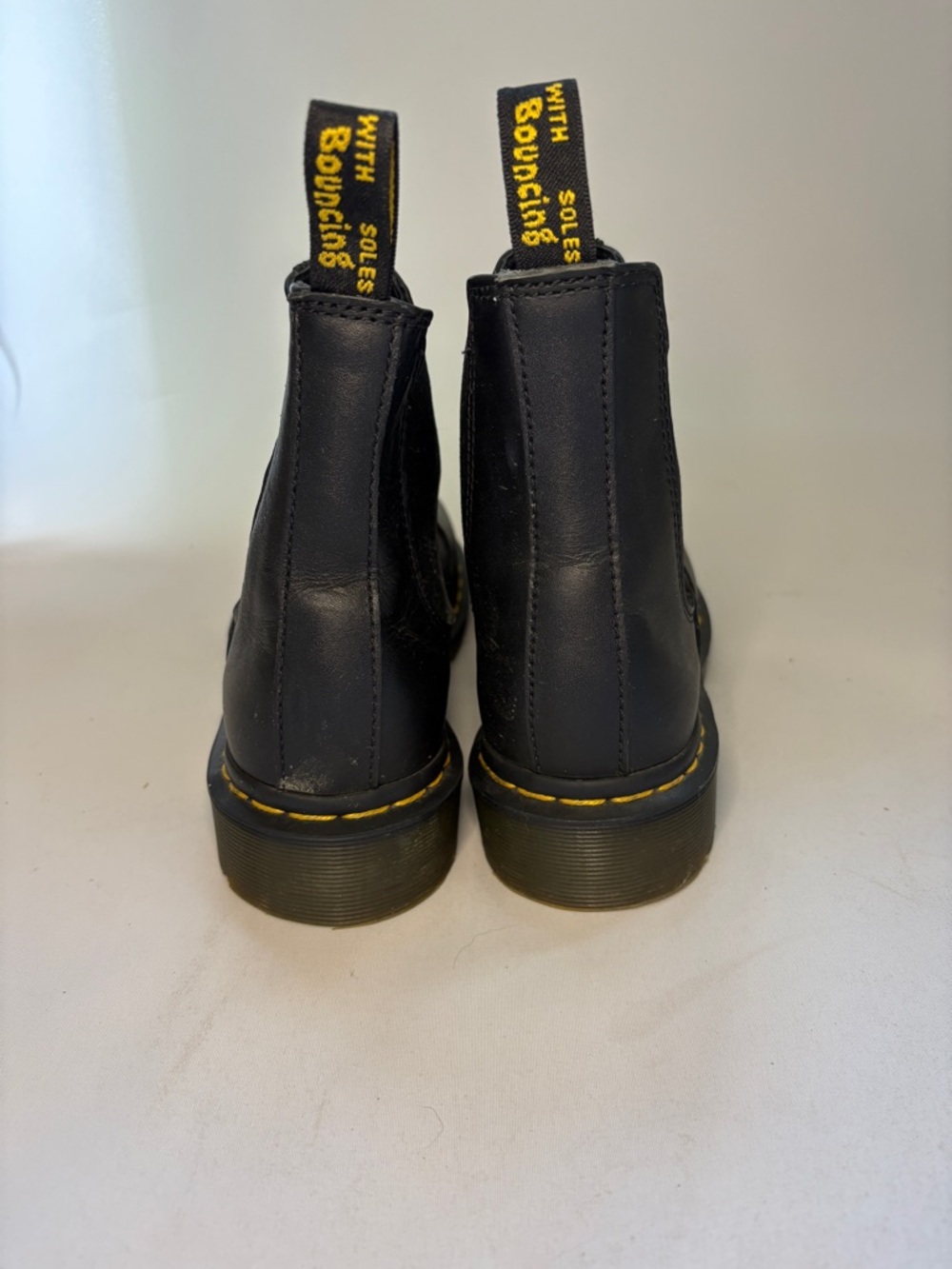 Dr. Martens 2976 Chelsea Black Boots with Yellow Accents Size 8.5 - Picture 5 of 10